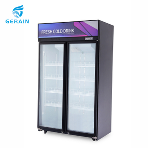 Double Doors Air Cooling Beverage Showcase